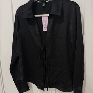 Target Black Tie-Front Women's Blouse